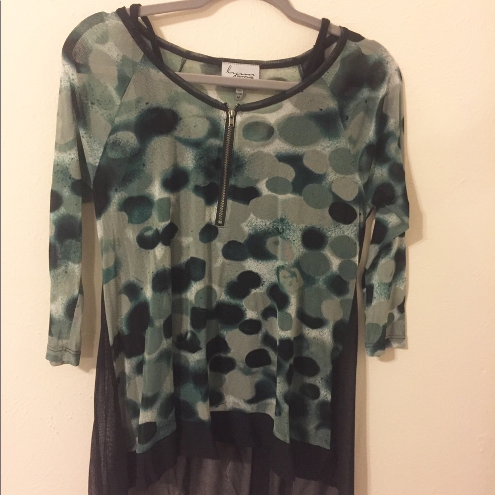 Lynn Ritchie Designer 3/4 sleeves, scoop zip top